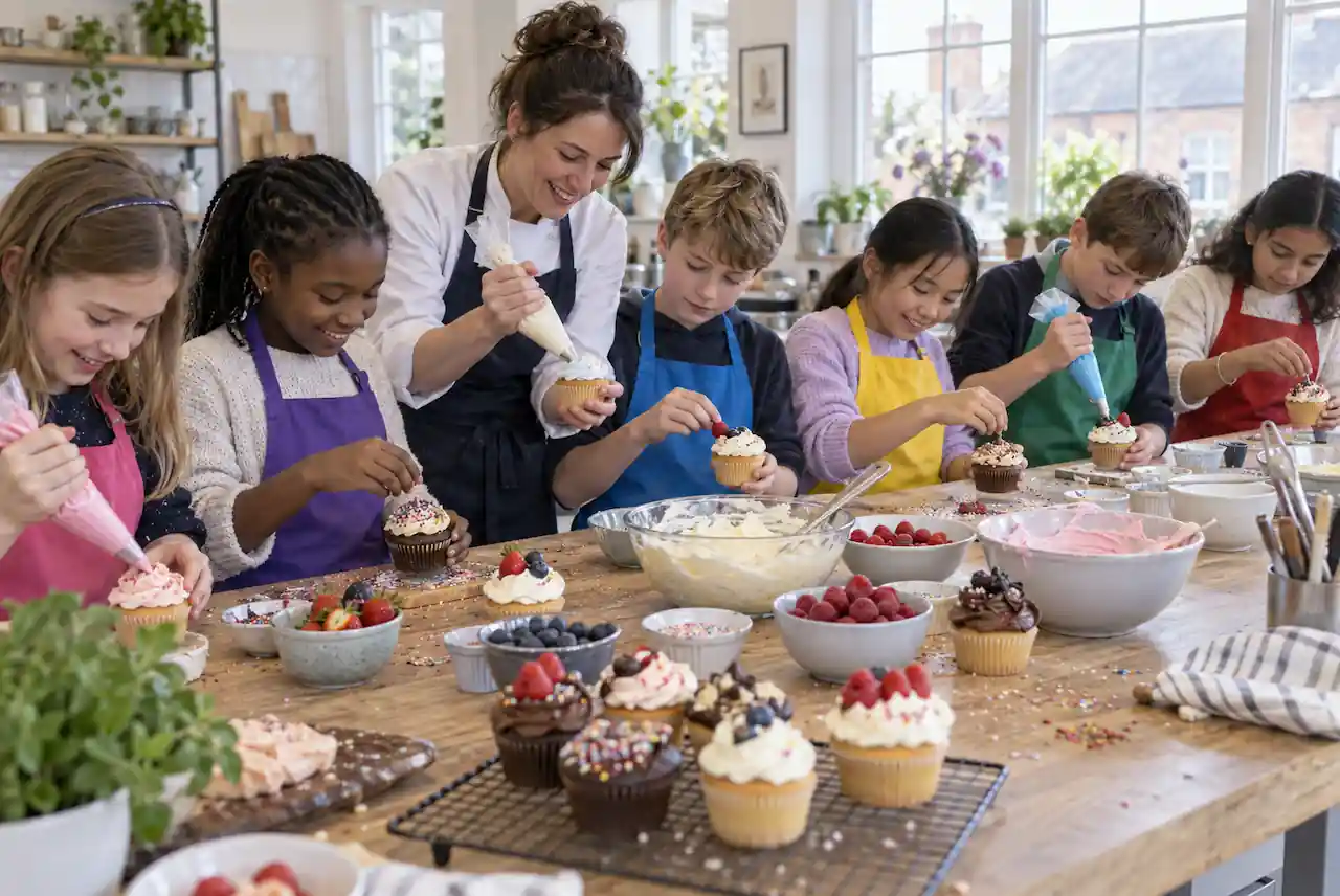 Cooking and Baking Party for children at an indoor birthday party in Newcastle and the North East