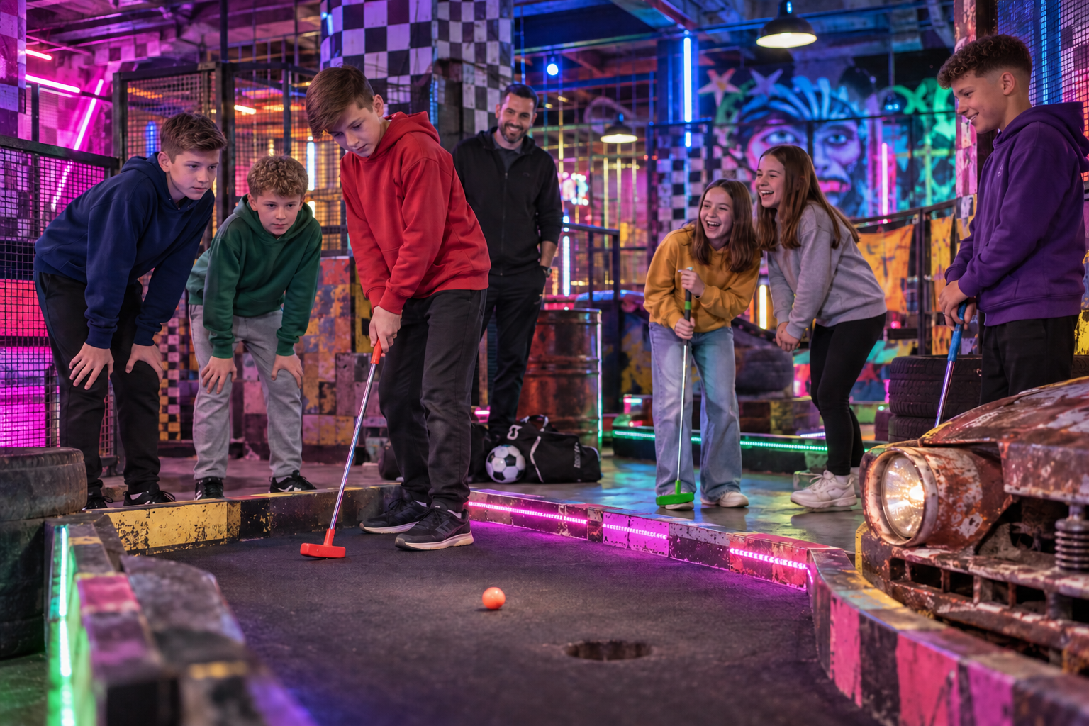 indoor crazy golf team activity in Newcastle