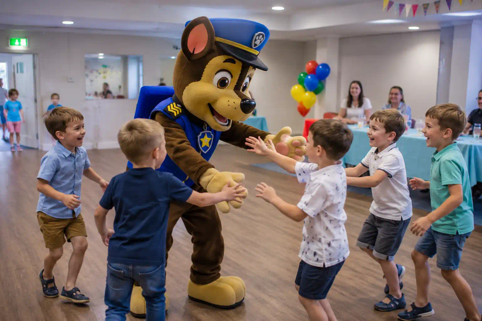 mascot character birthday party for 6 year old boys UK