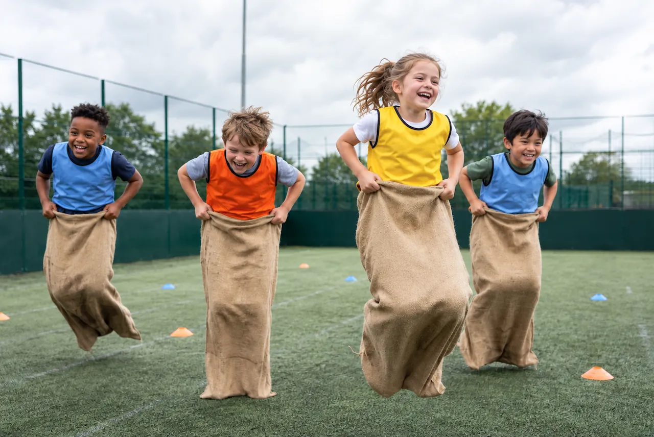 Old School Sports Day birthday party with classic races and team games
