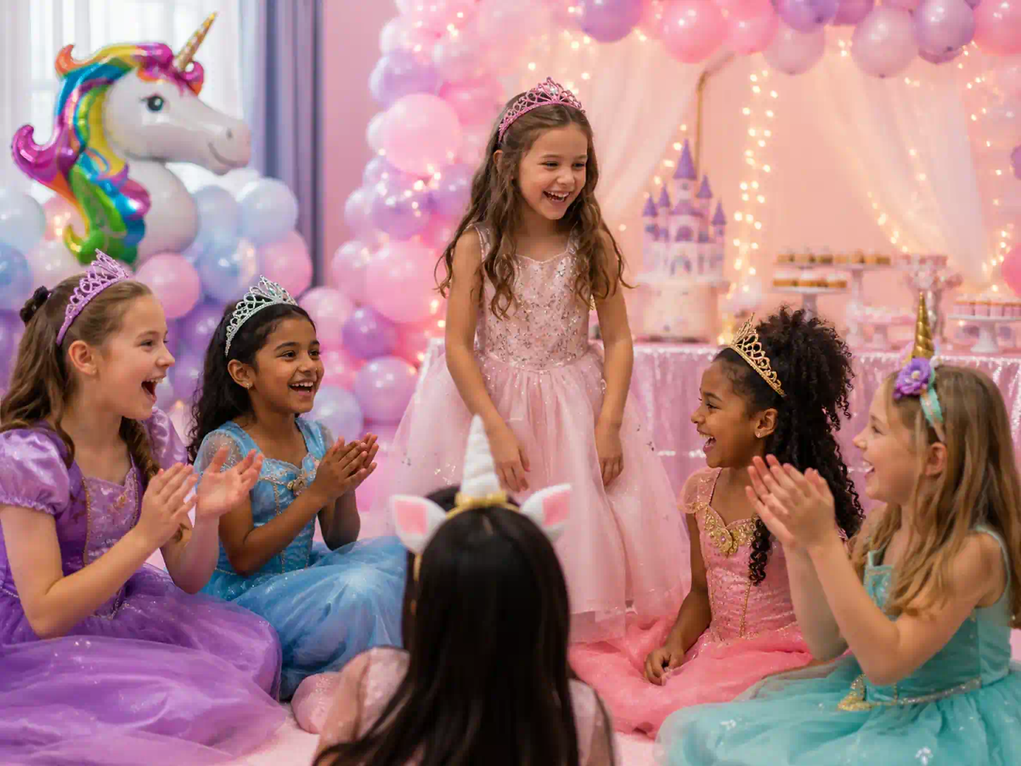 princess / unicorn theme party for 8 year old girls in Gosforth