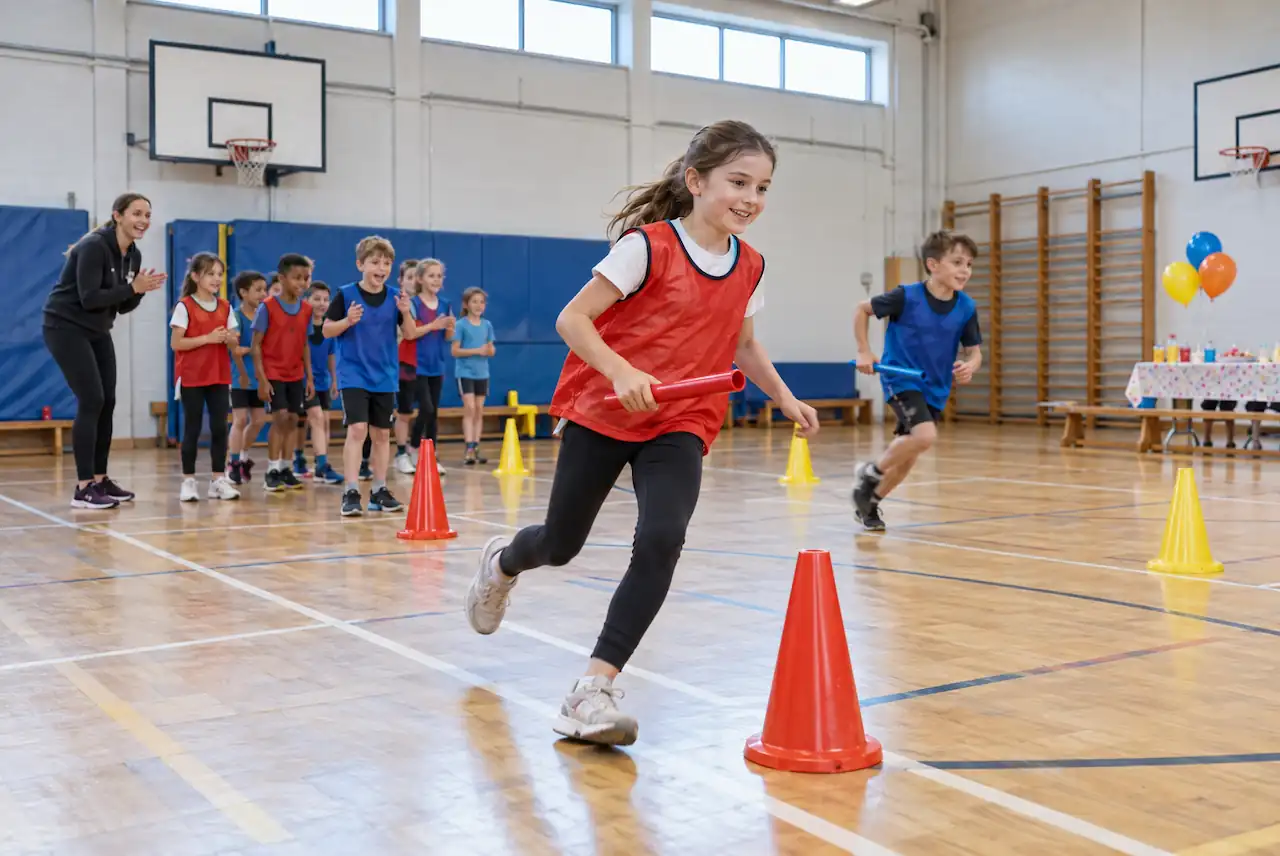 School sports hall hired for a children's birthday party