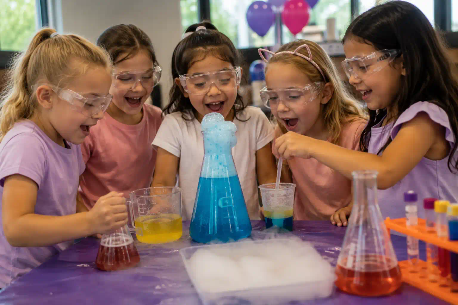 science experiments party for 9 year old girls in Gateshead