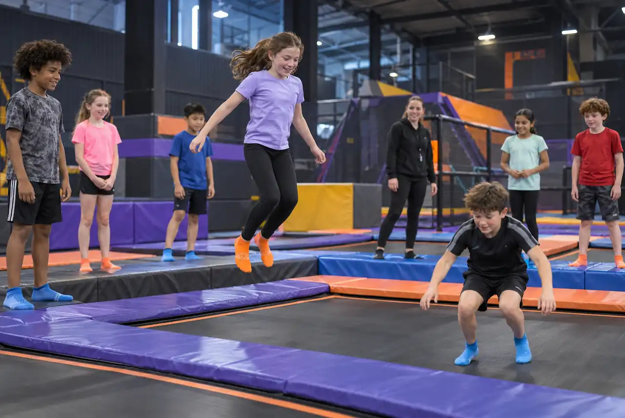 Trampoline Park Party for children at an indoor birthday party in Newcastle and the North East